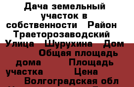 Дача,земельный участок в собственности › Район ­ Траеторозаводский › Улица ­ Шурухина › Дом ­ 422 › Общая площадь дома ­ 18 › Площадь участка ­ 700 › Цена ­ 250 000 - Волгоградская обл. Недвижимость » Дома, коттеджи, дачи продажа   